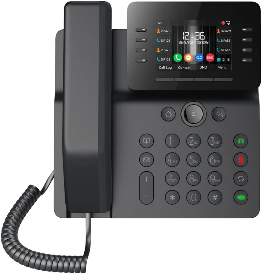SIP Phone HD audio on speakerphone and handset,10 DSS keys on the 4.3”display,